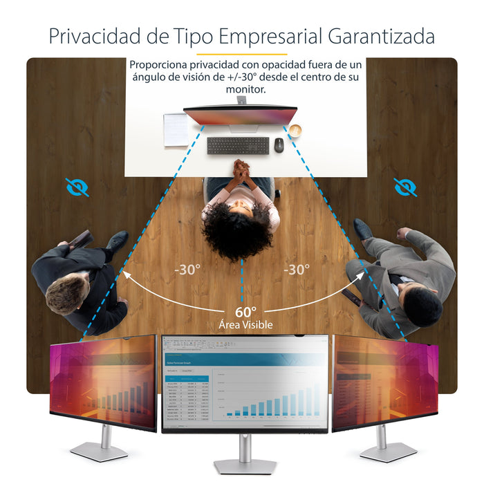 EAN 65030901888 - StarTech.com 2469G-PRIVACY-SCREEN filtro para monitor 61 cm (24") Filtro de privacidad para pantallas sin m imagen 8