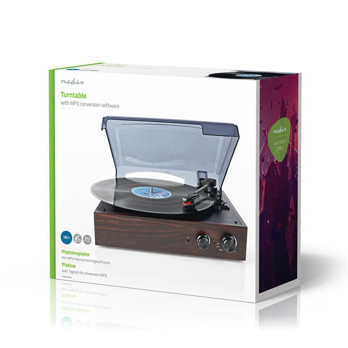 EAN 5412810314638 - Nedis TURN220BN tocadisco Tocadiscos de tracción por correa Marrón Manual imagen 13