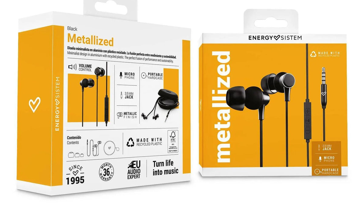EAN 8432426456727 - Energy Sistem Metallized Auriculares Alámbrico Dentro de oído Llamadas/Música Negro imagen 6