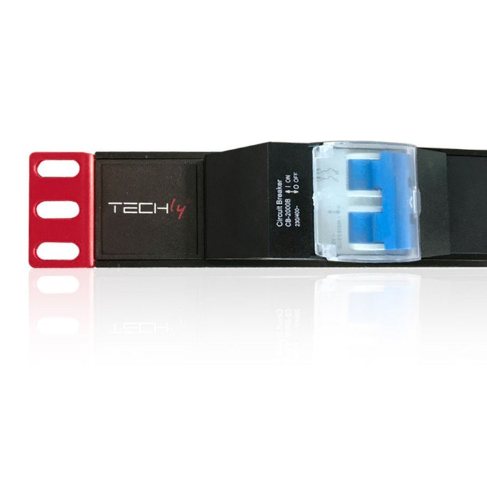 EAN 8051128100471 - Techly I-CASE STRIP-61UD unidad de distribución de energía (PDU) 6 salidas AC 1U Negro, Rojo imagen 3