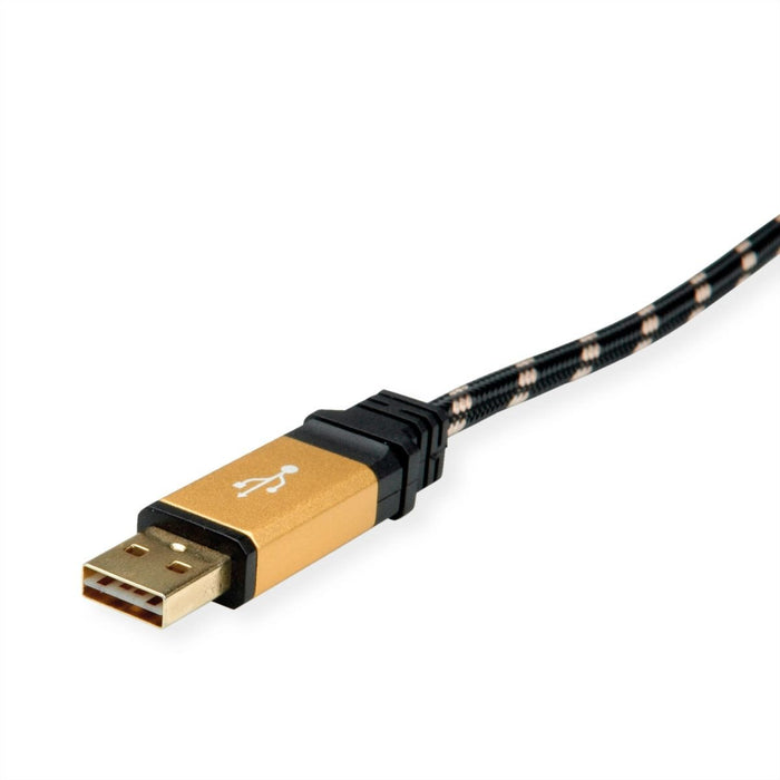 EAN 7630049615748 - ROLINE 11.02.9060 cable USB USB 2.0 0,8 m USB A USB C Negro, Oro imagen 4