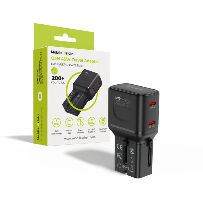 EAN 8594215995722 - Mobile Origin MO-PW26-BLK cargador de dispositivo móvil Universal Negro Corriente alterna Carga rápida In imagen 2