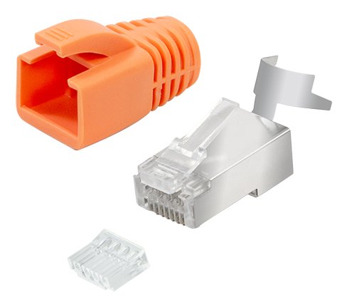 EAN 4052792077117 - LogiLink MP0078 conector RJ-45 Naranja, Plata imagen 1