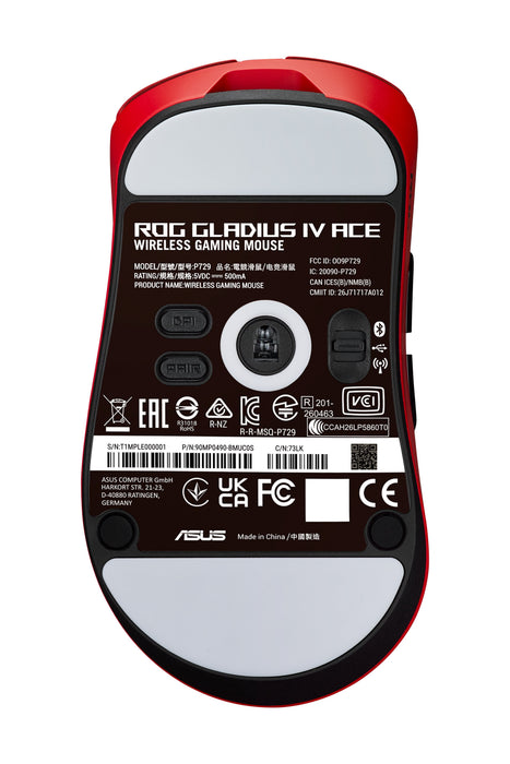 EAN 4711636424660 - ASUS ROG Gladius IV Ace RED ratón Juego Mano derecha RF Wireless + Bluetooth + USB Type-A Óptico 65000 DP imagen 8