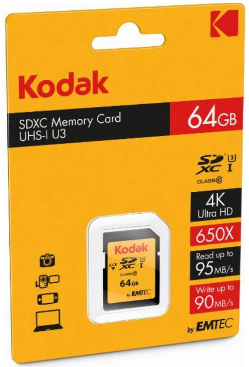 EAN 3126170143365 - Kodak SDXC 64GB Class10 U3 UHS-I Clase 10 imagen 1