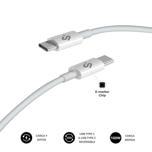 EAN 8436586743598 - SUBBLIM SUBCAB-C10010 cable USB USB 2.0 USB C Blanco imagen 2