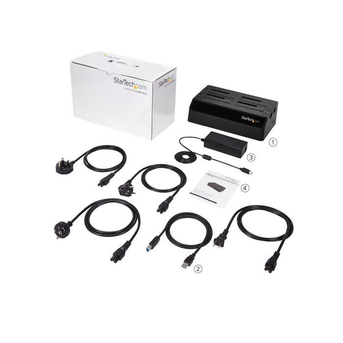 EAN 0065030857932 - StarTech.com SDOCK4U33 base de conexión para disco duro USB 3.2 Gen 1 (3.1 Gen 1) Type-B Negro imagen 7