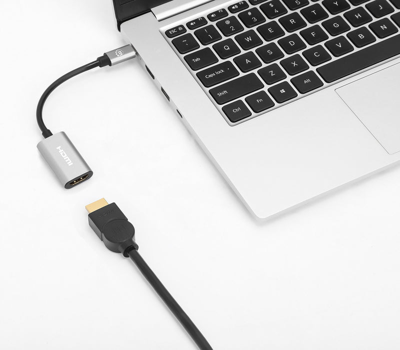 EAN 766623153973 - Manhattan 153973 adaptador de cable de vídeo 0,11 m USB Tipo C HDMI Gris imagen 4