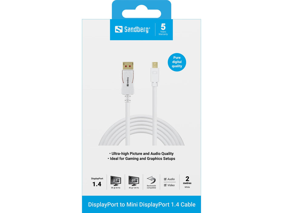 EAN 5705730509179 - Sandberg 509-17 cable DisplayPort Mini DisplayPort Blanco imagen 2