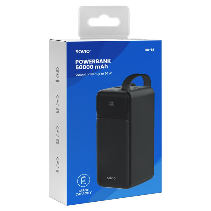EAN 5907264119880 - Savio BA-14 batería externa Polímero de litio 50000 mAh Negro imagen 11