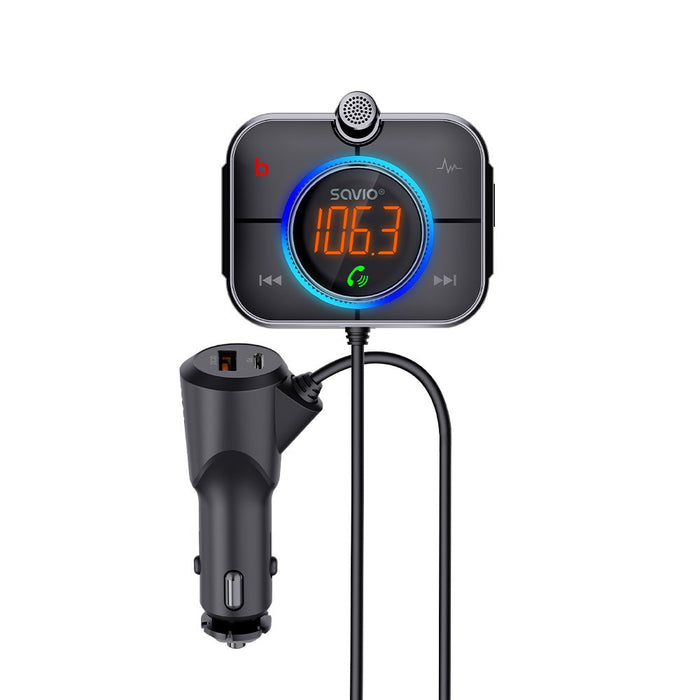 EAN 5901986047810 - Savio TR-14 Transmiter FM z Bluetooth i ładowarką PD 87,6 - 107,9 MHz Bluetooth/USB Negro imagen 2