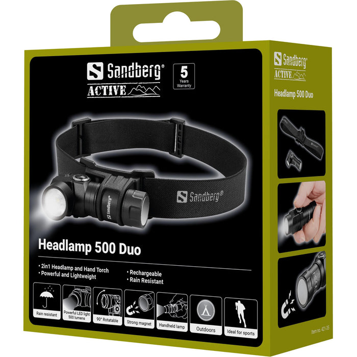 EAN 5705730421358 - Sandberg 421-35 linterna Negro Linterna con cinta para cabeza LED imagen 5