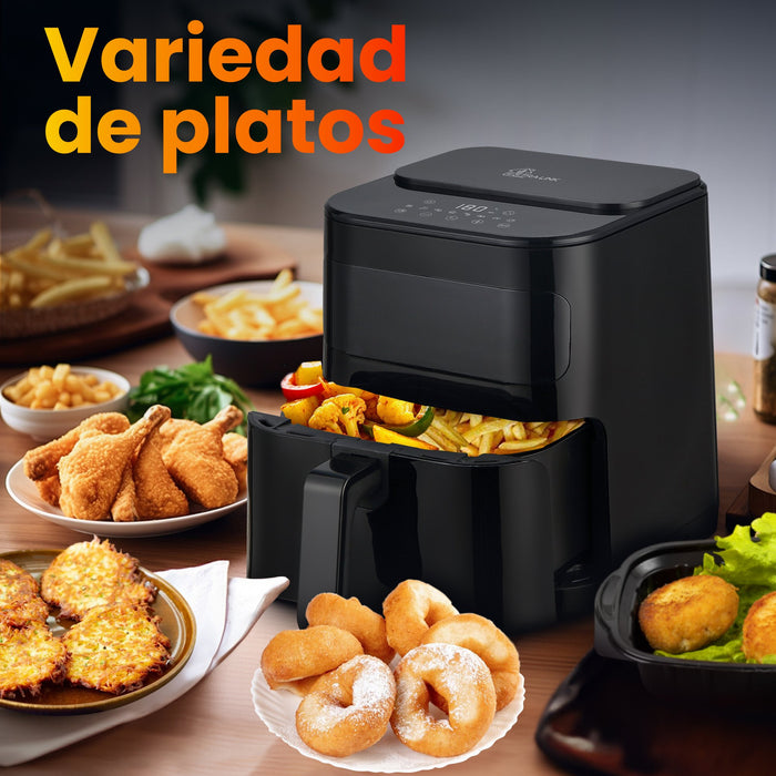 EAN 5906168634512 - Extralink HOME AIR FRYER 5.2L EU SJ-520 freidora Sencillo 5,2 L 1600 W Freidora de aire caliente Negro imagen 18
