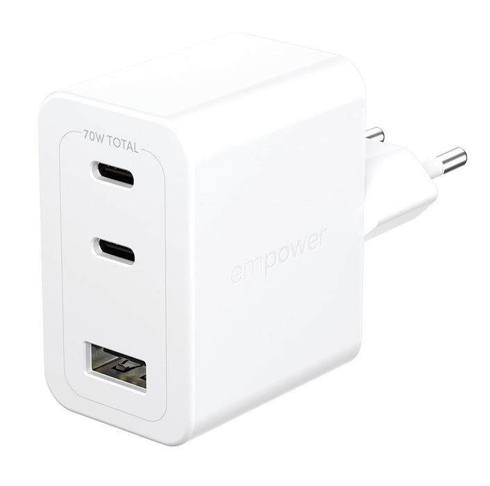 EAN 5715685027598 - PanzerGlass empower™ by ® Turbo 70W Multiple Charger incl. 2 x USB-C + USB-A | EU Plug | Silver White Sma imagen 1