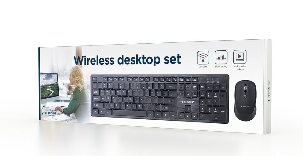 EAN 8716309130493 - Gembird KBS-WCH-04-RU teclado Ratón incluido Hogar RF inalámbrico Negro imagen 3