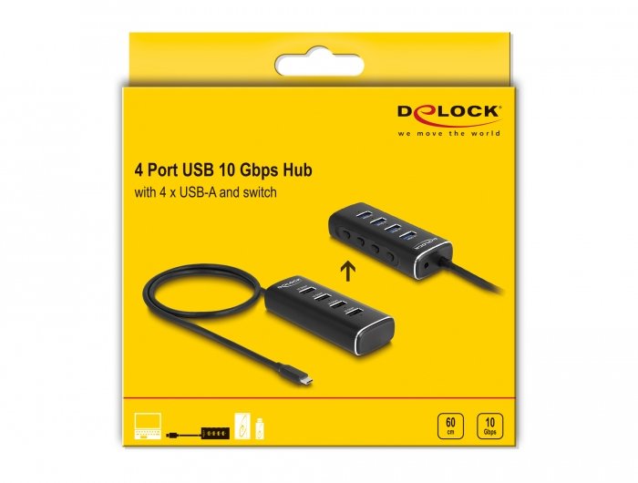 EAN 4043619642335 - DeLOCK 64233 hub de interfaz USB 3.2 Gen 1 (3.1 Gen 1) Type-C 10000 Mbit/s Negro imagen 5