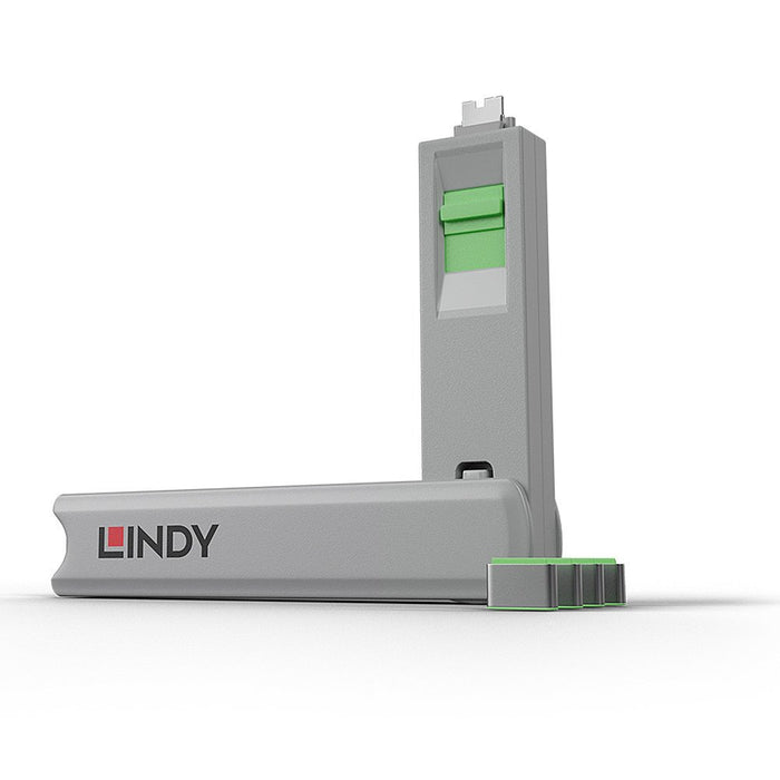 EAN 4002888404266 - Lindy 40426 bloqueador de puerto Bloqueador de puerto + clave USB Tipo C Verde 5 pieza(s) imagen 1