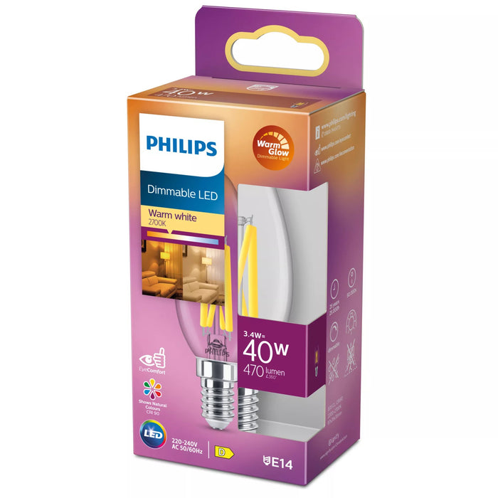 EAN 8719514324213 - Philips 8719514324213 lámpara LED Luz cálida 3,4 W E14 D imagen 2