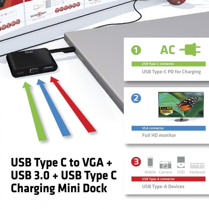 EAN 5706998781116 - CLUB3D CSV-1532 base para portátil y replicador de puertos Alámbrico USB 3.2 Gen 1 (3.1 Gen 1) Type-C Neg imagen 3