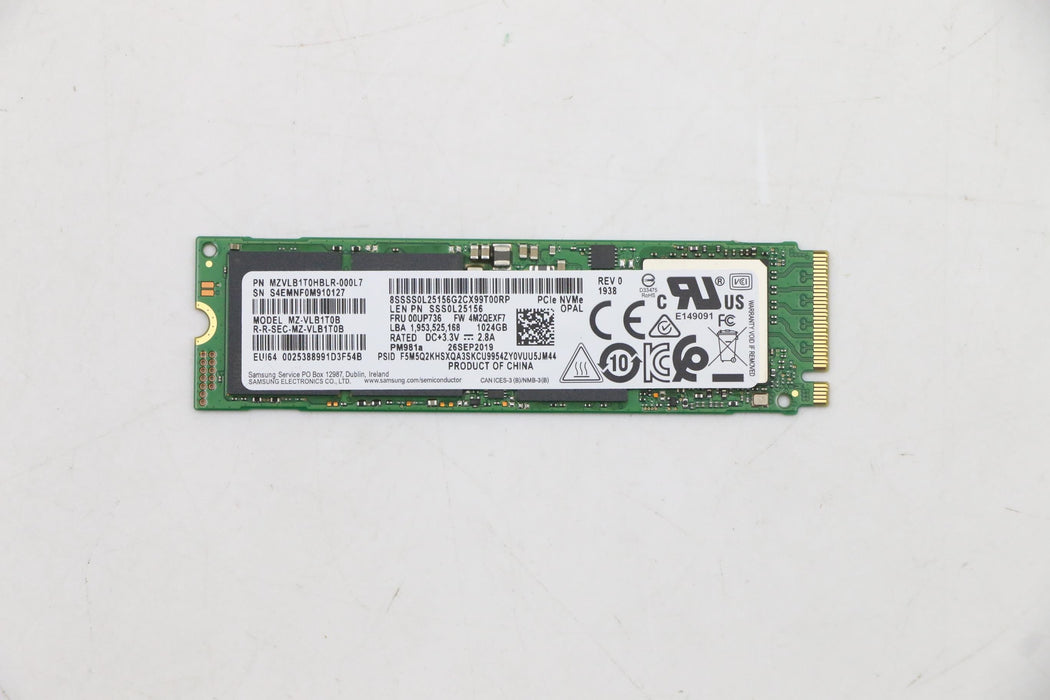 EAN 5704174224631 - Lenovo 00UP736 unidad de estado sólido 1 TB M.2 PCI Express NVMe imagen 1