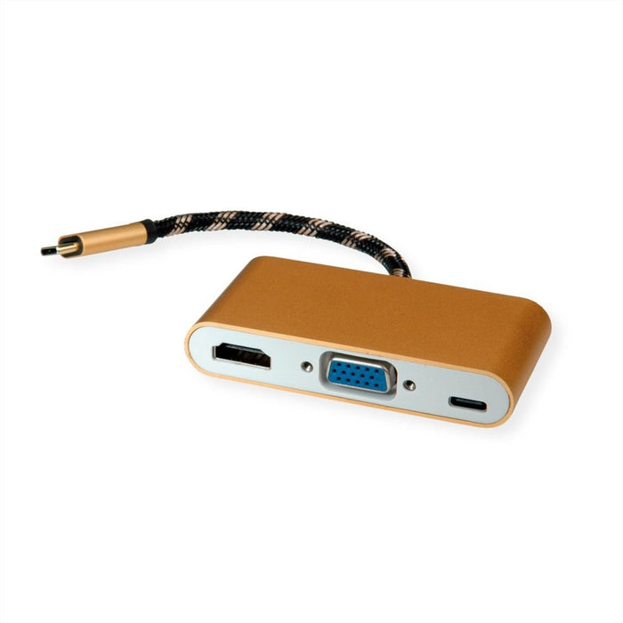 EAN 7630049615861 - ROLINE 12.03.3155 base para portátil y replicador de puertos USB 3.2 Gen 1 (3.1 Gen 1) Type-B Negro, Oro, imagen 1