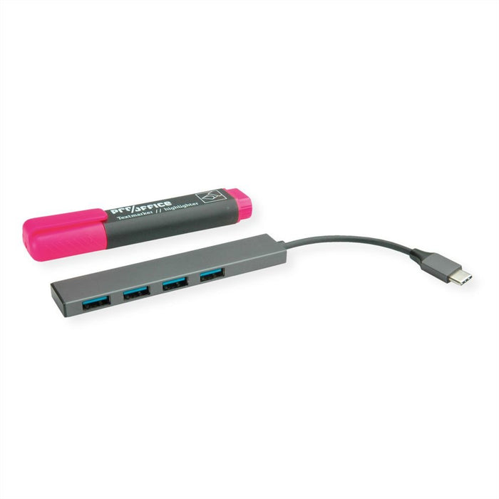 EAN 7630049617742 - ROLINE 14.02.5052 hub de interfaz USB 3.2 Gen 1 (3.1 Gen 1) Type-C 5000 Mbit/s Gris imagen 2