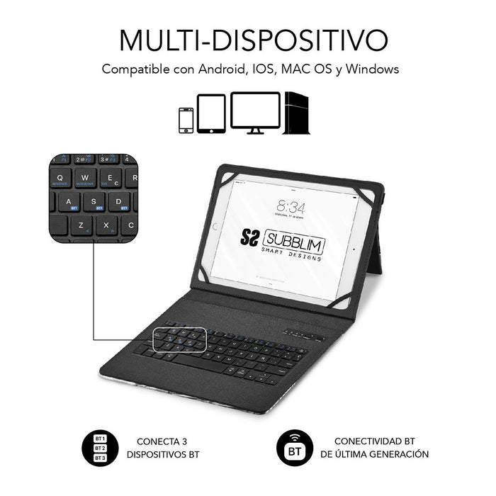 EAN 8436586742416 - SUBBLIM SUBKT5-BTTB01 teclado para móvil QWERTY Español Bluetooth Multicolor imagen 6
