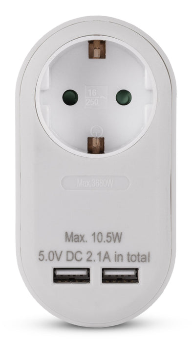 EAN 5999097984728 - Entac EPAG-1EE-2USB-W adaptador de enchufe eléctrico Tipo F Blanco imagen 3