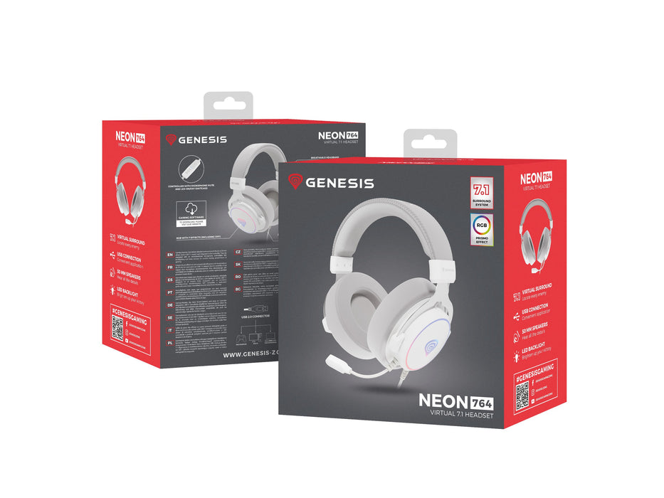 EAN 5901969444513 - GENESIS Neon 764 Auriculares Alámbrico Diadema Juego USB tipo A Blanco imagen 11