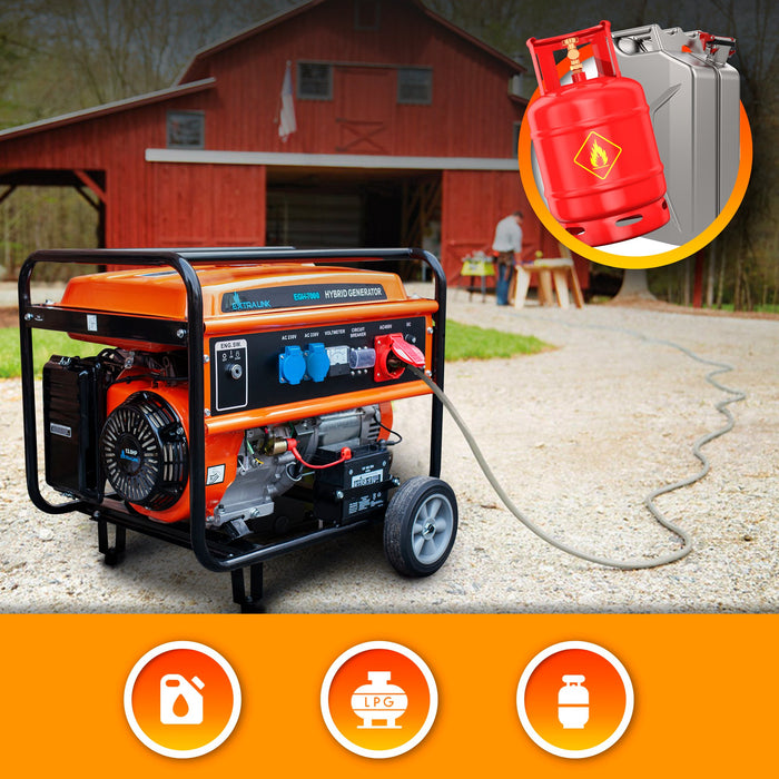 EAN 5905090330714 - Extralink EX.30714 motor-generador 7000 W 25 L Gasolina Negro, Naranja imagen 16