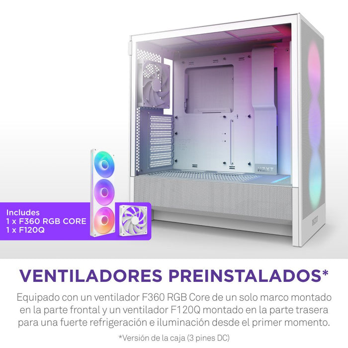 EAN 5056547205861 - NZXT H5 Flow RGB Midi Tower Blanco imagen 14