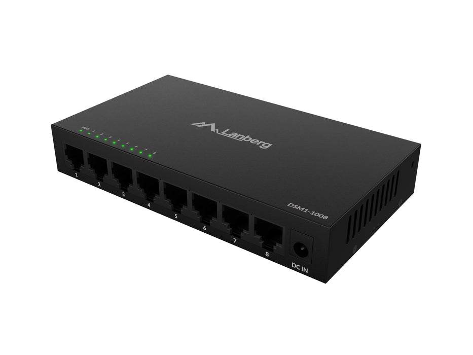 EAN 5901969447767 - Lanberg DSM1-1008 switch No administrado Gigabit Ethernet (10/100/1000) Escritorio Negro imagen 1
