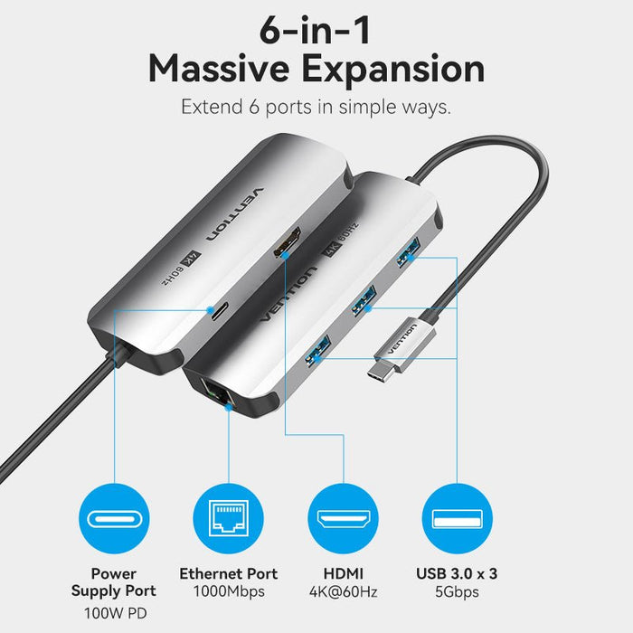 EAN 6922794774476 - Vention TQHHB base de conexión para disco duro Gris imagen 4