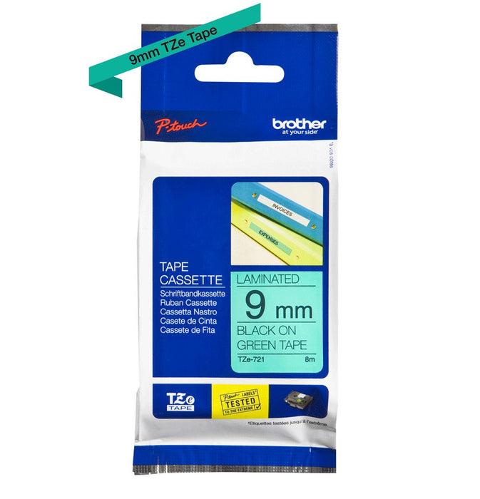 EAN 4977766693059 - Brother TZE-721 cinta para impresora de etiquetas Negro sobre verde imagen 3