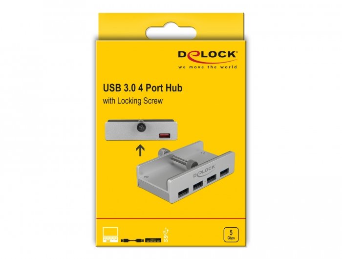 EAN 4043619640461 - DeLOCK 64046 hub de interfaz USB 3.2 Gen 1 (3.1 Gen 1) Type-A 5000 Mbit/s Plata imagen 5