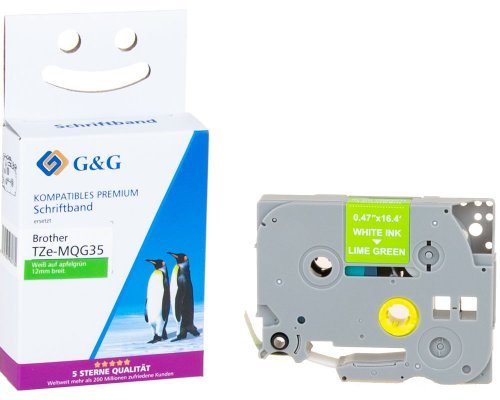 EAN 6942383160312 - G&G 16826 cinta para impresora de etiquetas Blanco sobre verde TZe imagen 1