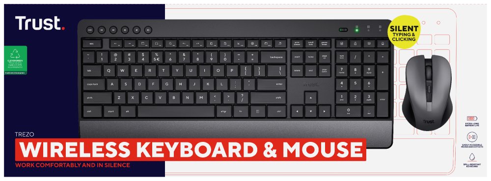 EAN 8713439245301 - Trust Trezo teclado Ratón incluido Universal RF inalámbrico QWERTY Italiano Negro imagen 9