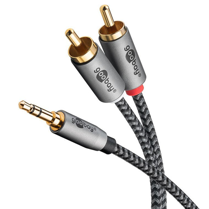 EAN 4040849652905 - Goobay 65290 cable de audio 5 m 3,5mm 2 x RCA Negro, Plata imagen 3