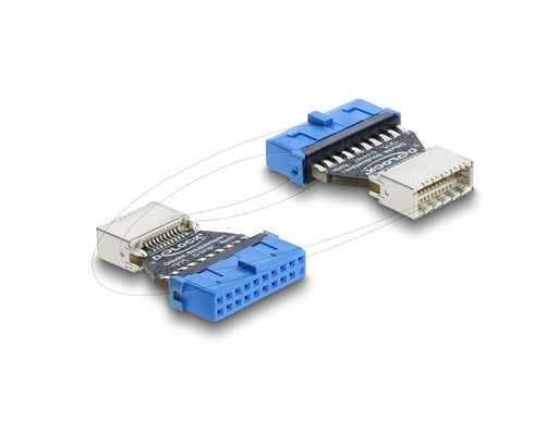 EAN 4043619673445 - DeLOCK 67344 cambiador de género para cable USB 5 Gbps 20 pin header type-E Azul imagen 1