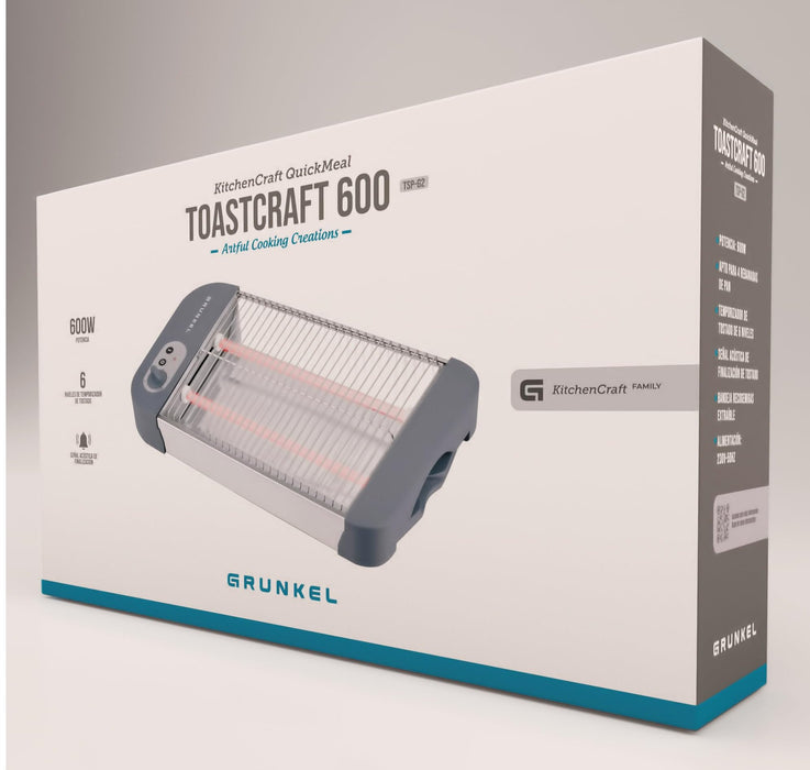 EAN 8426156013138 - Grunkel TSP-G2 tostadora 6 4 rebanada(s) 600 W Gris, Acero inoxidable imagen 7