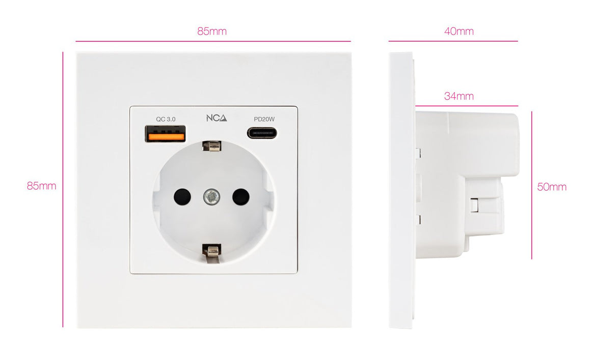 EAN 8433281016651 - Nanocable 10.35.0011 toma de corriente AC + USB A + USB C imagen 2