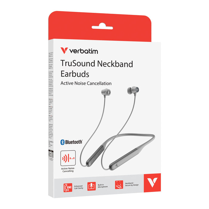 EAN 23942302063 - Verbatim TruSound ANC Auriculares Inalámbrico Banda para cuello Música/uso diario Bluetooth Gris imagen 8