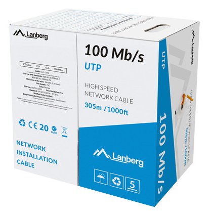 EAN 5901969429619 - Lanberg LCU5-10CC-0305-O cable de red Naranja 305 m Cat5 U/UTP (UTP) imagen 2
