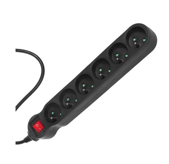EAN 5902211110705 - Maclean MCE225 base múltiple 1,5 m 6 salidas AC Interior Negro imagen 3