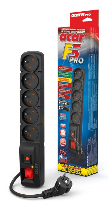 EAN 5904743285708 - ACAR F5 PRO EMI/RFI Negro 5 salidas AC 230 V 5 m imagen 2