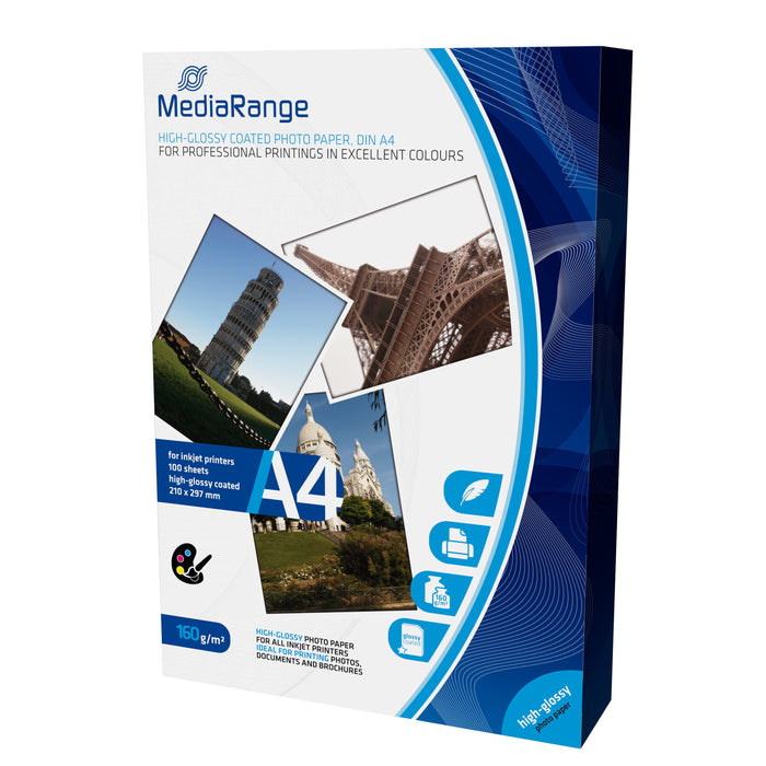 EAN 4260057127716 - MediaRange MRINK105 papel fotográfico A4 Blanco De alto brillo imagen 1