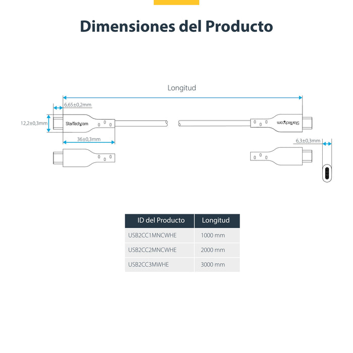 EAN 0065030911818 - StarTech.com USB2CC2MNCWHE cable USB USB C imagen 9