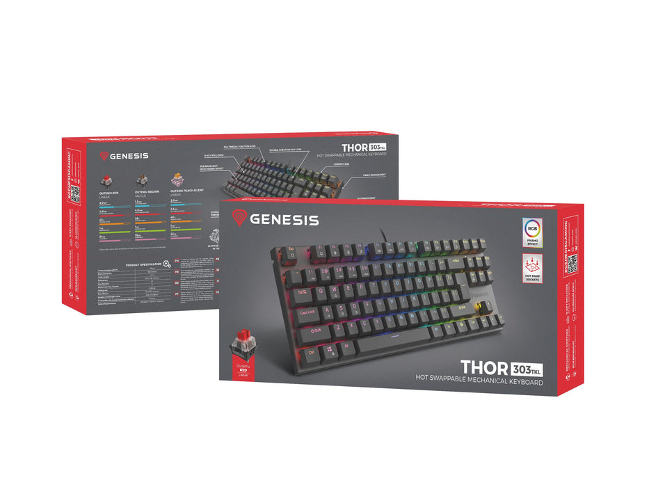 EAN 5901969432954 - GENESIS Thor 303 TKL teclado Juego USB QWERTY Internacional de EE.UU. Negro imagen 9