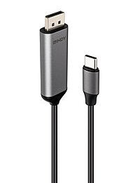 EAN 4002888435048 - Lindy 43504 adaptador de cable de vídeo 2 m USB Tipo C DisplayPort Gris imagen 1
