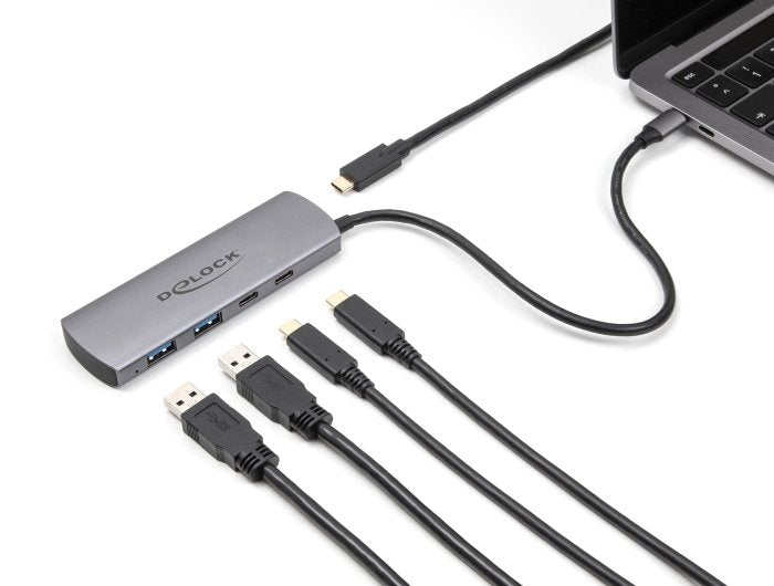 EAN 4043619642991 - DeLOCK 64299 hub de interfaz USB 3.2 Gen 1 (3.1 Gen 1) Type-C 10000 Mbit/s Gris imagen 2
